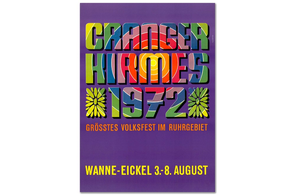 Plakat des Jahres 1971 mit der Aufschrift Cranger Kirmes 1972