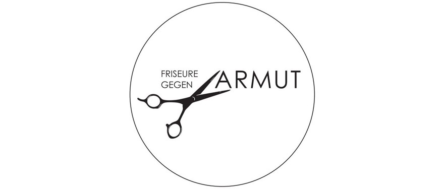 Logo Friseure gegen Armut mit einer Schere