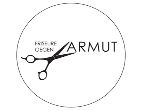 Logo Friseure gegen Armut mit einer Schere