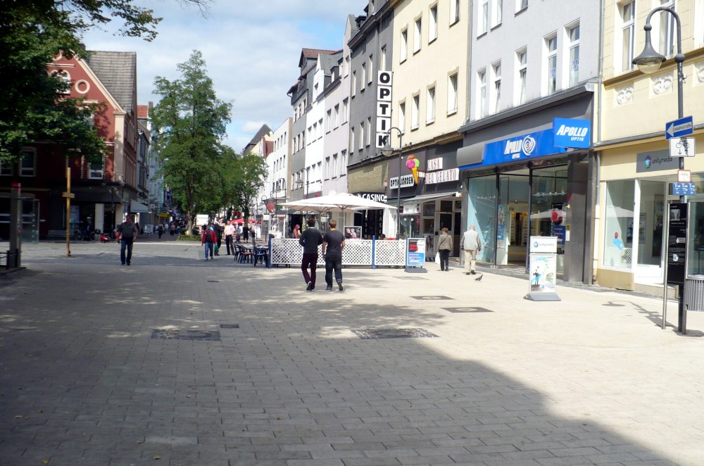Blick in die Fußgängerzone in Wanne