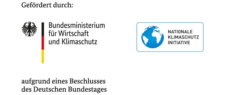 Gefördert durch das Bundesministerium für Wirtschaft und Klimaschutz und die nationale Klimaschutzinitiative aufgrund eines Beschlusses des Deutschen Bundestages.