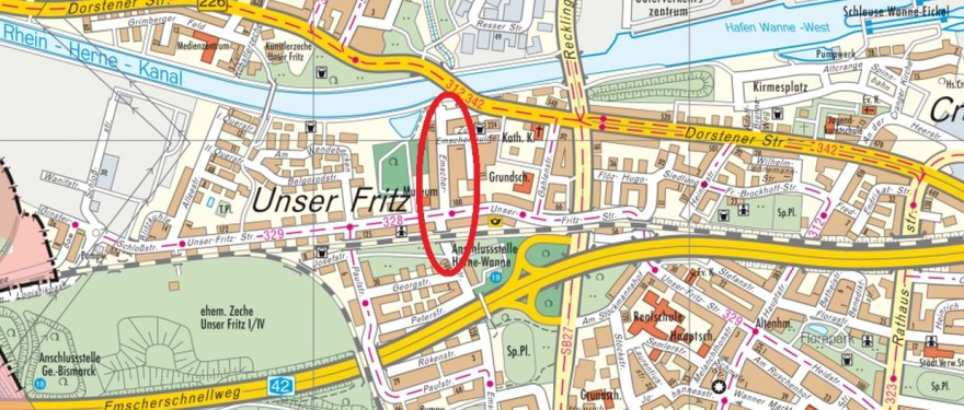 Stadtplanausschnitt